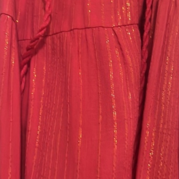 Karina Grimaldi Belle Maxi Dress in Hot Pink Cherry Metallic Summer Vacation - Picture 7 of 10